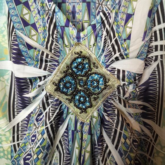 Apt 9 Sublimation Top Beaded Jewel Sleeveless Geometric - Picture 4 of 9